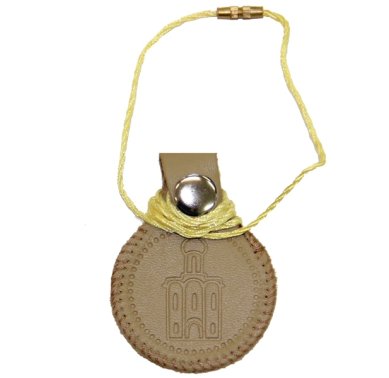 Утварь и подарки Ладанка-медальон с кнопкой на шнурке, с тиснением молитвы и символов (4,5 см)