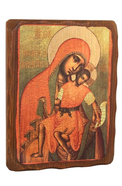 Иконы Милостивая икона Божией Матери, на дереве под старину (18х24 см)