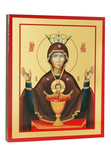 Иконы Неупиваемая чаша икона Божией Матери на дереве, ручная работа (12,7 х 15,8 см)