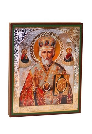 Иконы Николай Чудотворец в митре икона, литография на дереве (13х16 см, Тиль)