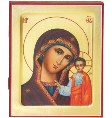 Иконы Казанская Божия Матерь икона на дереве (12,5 х 16 см)
