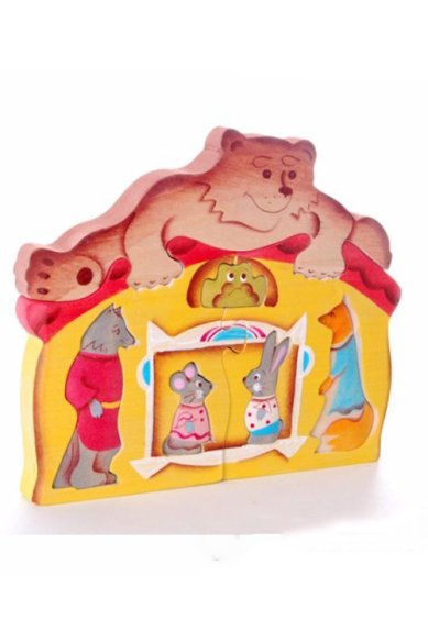 Утварь и подарки Деревянная игрушка «Теремок с медведем»