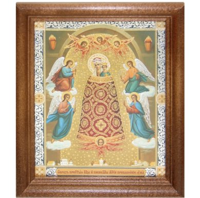 Иконы Прибавление Ума икона Божией Матери под стеклом (13 х 16 см, Софрино)