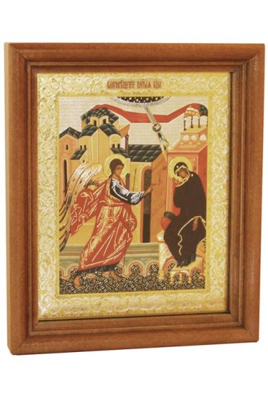 Иконы Благовещение икона Божией Матери под стеклом (13 х 16 см, Софрино)