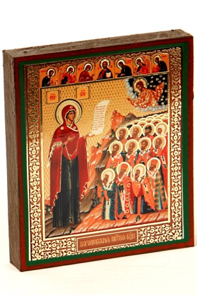 Иконы Боголюбская-Московская икона Божией Матери на дереве (9х10,5 см, Тиль)