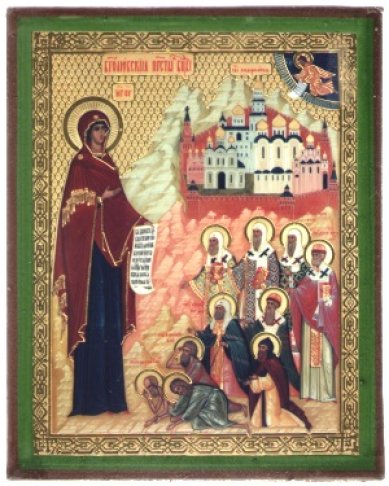 Иконы Боголюбская - Московская икона Божией Матери на дереве (6х7 см, Тиль)