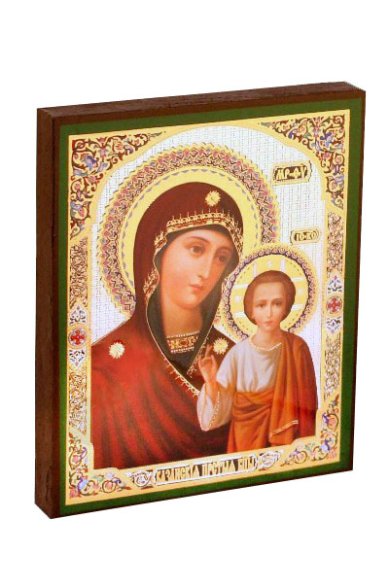 Иконы Казанская икона Божией Матери на дереве (9 х 11 см)