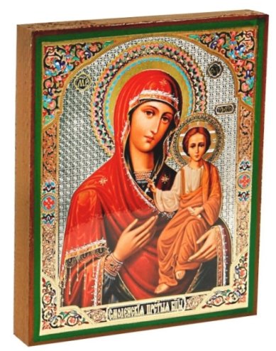 Иконы Смоленская-Одигитрия икона Божией Матери на дереве (13 х 16 см)