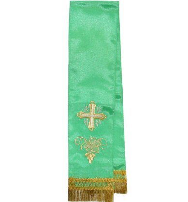 Утварь и подарки Закладка для Апостола шелковая (зеленая, 10 х 86 см)