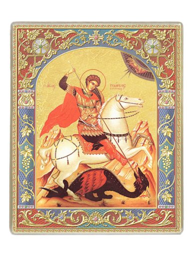 Иконы Георгий Победоносец, икона на титановой бронепластине
