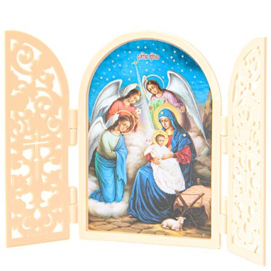 Иконы Рождество Христово складень арочный (5 х 7,5 см, Софрино)