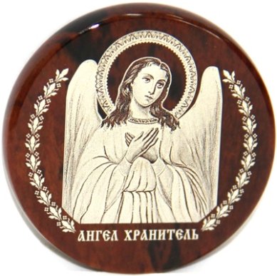 Иконы Икона автомобильная на обсидиане (Ангел Хранитель, диаметр 4,5 см)