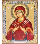 Иконы Семистрельная икона Божией Матери на оргалите (33 х 40 см, Софрино)