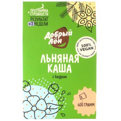 Натуральные товары Каша льняная с кедровой мукой  «Добрый лен» (400 г)