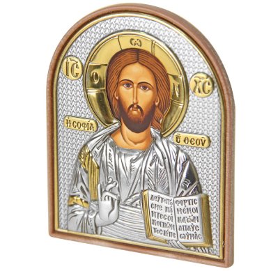 Иконы Господь Вседержитель икона в серебряном окладе на пластике (5,8 х 7,5 см)