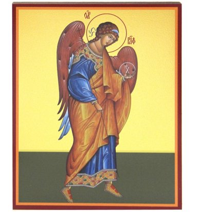 Иконы Рафаил Архангел икона на дереве, ручная работа (12,7 х 15,8 см)
