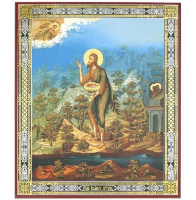 Иконы Иоанн Предтеча икона на оргалите (18 х 22 см, Софрино)