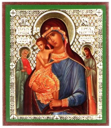 Иконы Трех радостей икона Божией Матери на дереве (6 х 7 см)