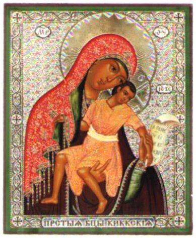 Иконы Киккская икона Божией Матери на дереве (13х16 см, Тиль)