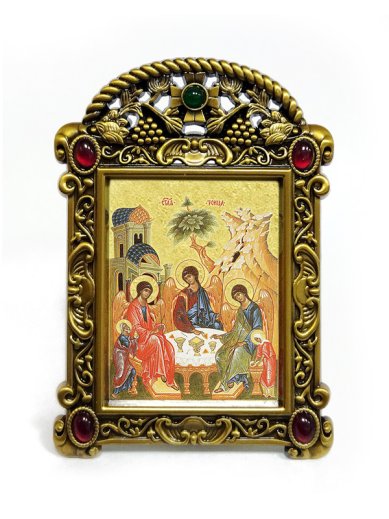 Иконы Святая Троица икона в рамке-киоте (6,5 х 9 см)