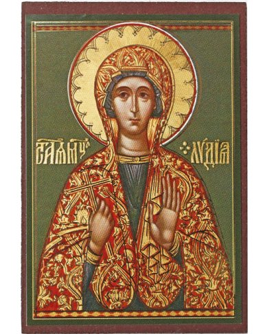 Иконы Лидия Иллирийская икона на МДФ (6,3 х 9 см)