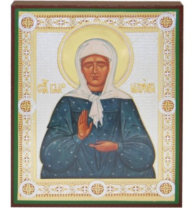 Иконы Матрона Московская икона, литография на дереве (13 х 16 см)