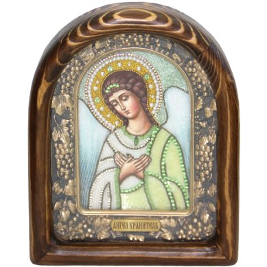 Иконы Ангел Хранитель икона из бисера (18,5 х 23 см)