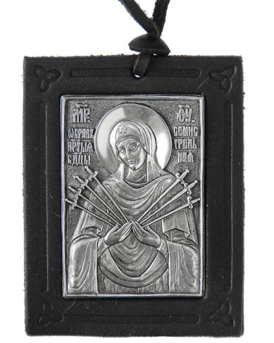 Иконы Подвеска для автомобиля «Семистрельная БМ» (кожа, 4,5 х 6 см)