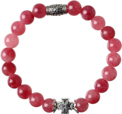 Утварь и подарки Четки-браслет 20 зерен из камня «Кварц» с крестом