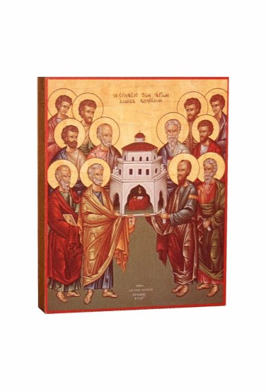 Иконы Собор святых славных 12 апостолов икона на дереве (11 х 13,5 см)
