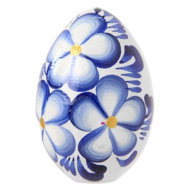 Утварь и подарки Яйцо деревянное «Праздничные цветы» (роспись под гжель, 6 х 4 см)