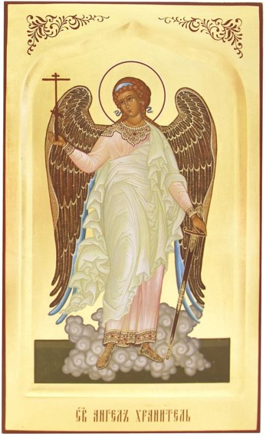 Иконы Ангел Хранитель икона, ручная работа (21,5 х 35 см)