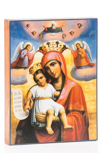 Иконы Достойно есть икона Божией Матери на дереве (11х14,5 см)