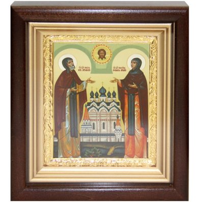 Иконы Петр и Феврония святые князья икона в киоте (10,5 х 16 см)