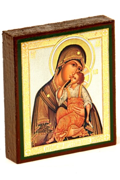 Иконы Яхромская икона Божией Матери на дереве (6х7 см, Тиль)