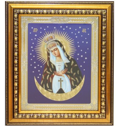 Иконы Остробрамская икона Божией Матери под стеклом (19 х 22,5 см)