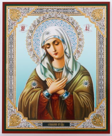 Иконы Умиление икона Божией Матери на оргалите (11 х 13 см, Софрино)