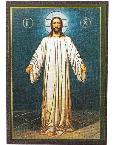 Иконы Спас в белом икона на МДФ (6,3 х 9 см)