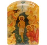 Иконы Икона настольная из селенита «Крещение Господне» (4,5 х 6,5 см)
