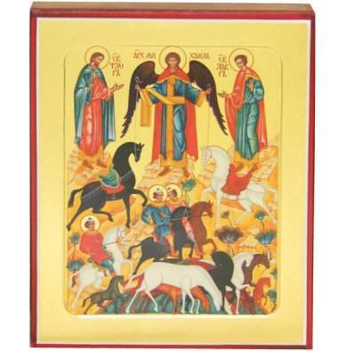 Иконы Флор и Лавр икона на дереве мученики  (12,5 х 16 см)