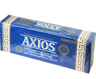 Утварь и подарки Уголь «Axios» кадильный быстроразжигаемый (D = 2,2 см, 24 брикета)
