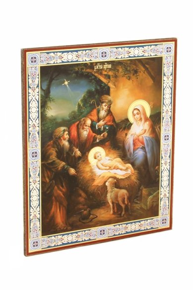 Иконы Рождество Христово икона на оргалите (11х13 см, Софрино)