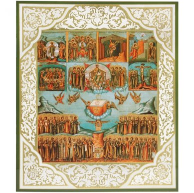 Иконы Шестоднев икона на оргалите (33 х 40 см, Софрино)