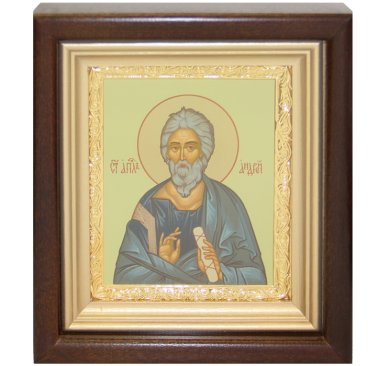 Иконы Андрей Первозванный апостол икона в киоте (16 х 18,5 см, Софрино)