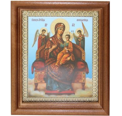 Иконы Всецарица икона Божией Матери под стеклом (13 х 16 см, Софрино)