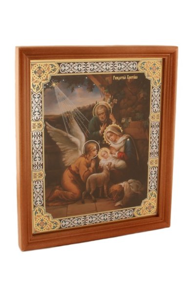 Иконы Рождество Христово икона под стеклом (20х24 см, Софрино)