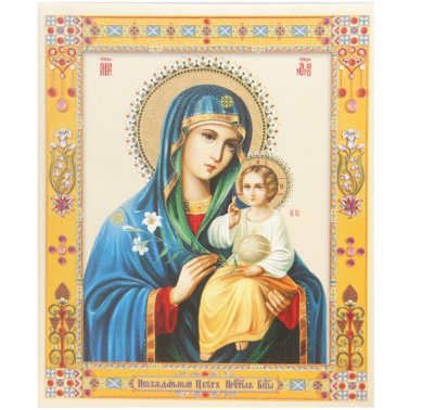 Иконы Неувядаемый Цвет икона Божией Матери на подставке (13 х 15,5 см, Софрино)
