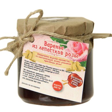 Натуральные товары Варенье из лепестков роз, 240 г
