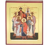 Иконы Царственные мученики икона на дереве (12,5 х 16 см)