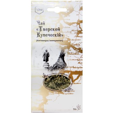 Натуральные товары Травяной чай с черным чаем «Тверской купеческий» для укрепления иммунитета (70 г)